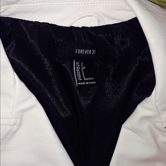 Forever 21 pink faux leather patched moto jacket - Picture 3 of 5